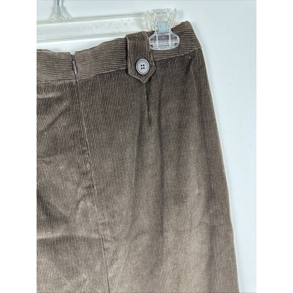 NWT NortonStudio Petites Corduroy Brown Fall Leaves Midi Skirt Size 6P Vintage - Picture 11 of 16